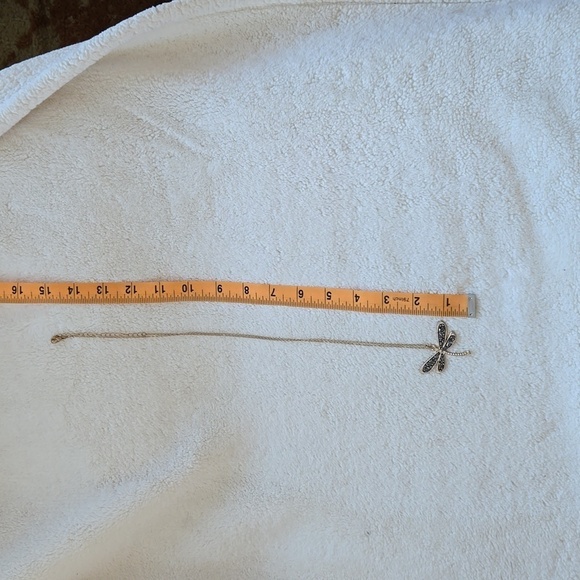 27" Long Goldtone Firefly and Stone Necklace - Picture 7 of 7